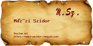 Mázi Szidor névjegykártya